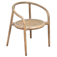 Emma Oak Wood & Rattan Dining Chair
