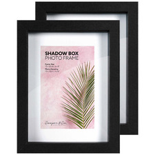 6 x 4" Wooden Shadow Box Photo Frames (Set of 2)