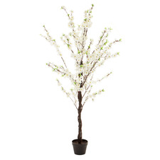 160cm Potted Faux White Cherry Blossom Tree