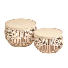 Sara Round Bamboo Coffee Tables (Set of 2)
