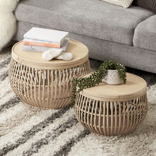Sara Round Bamboo Coffee Tables (Set of 2)