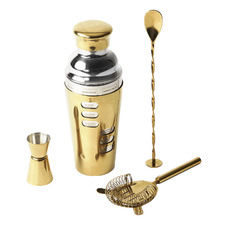 4 Piece Gold Stainless Steel Cocktail Kit