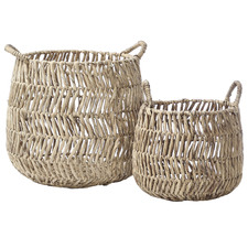 2 Piece Billy Water Hyacinth Laundry Basket Set