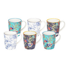 6 Piece Floral Chintz 200ml Porcelain Mug Set