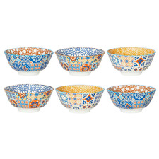 6 Piece Moroccan 15.5cm Porcelain Soup Bowl Set