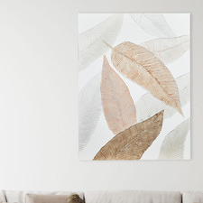 Pale Leaves Stretched Canvas Wall Art