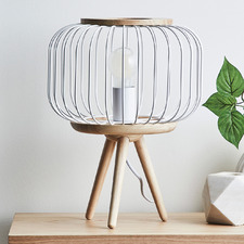 Corazon Pine Wood Iron Table Lamp