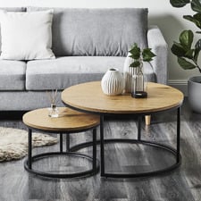 2 Piece Sonoma Round Nesting Coffee Table Set