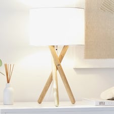 Alira Rubberwood Table Lamp