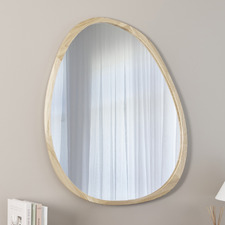 Cherryle Pebble Oak Wood Wall Mirror