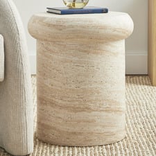 Sophie Travertine-Look Side Table