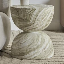 Amaya 45cm Faux Marble Side Table
