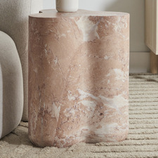Tea Rose Dunn Faux Marble Side Table