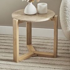Arthur Travertine Side Table