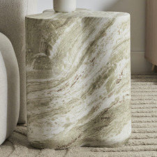 Green Amaya Faux Marble Side Table