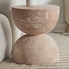 Tea Rose Dunn 45cm Faux Marble Side Table