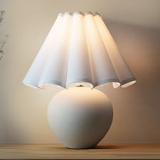 Osian White Ceramic & Iron Table Lamp