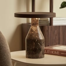 Naomi Cocoa Iron & Marble LED Touch Table Lamp