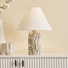 Ziva Jade Linen & Marble Table Lamp