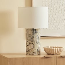 Bonnie Jade Linen & Marble Table Lamp