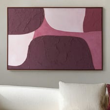 Burgundy Bubble Framed Canvas Wall Art