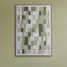Sage Bricks Framed Canvas Wall Art
