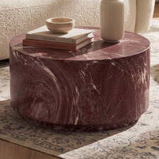 Issa Round Marble-Look Coffee Table