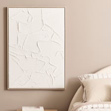 Field in White Wall Framed Canvas Wall Art