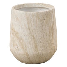 Zoa Travertine-Look Planter
