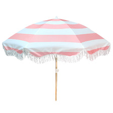 2m Retro Stripe Canvas Beach Umbrella
