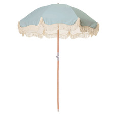 2m Bay Blue Canvas Beach Umbrella