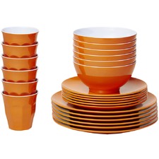 24 Piece Classic Melamine Dinner Set