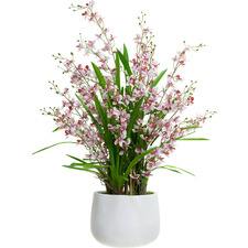 78cm Faux Pink Dancing Lady Orchid Plant in Ceramic Pot