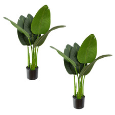 80cm Potted Faux Traveller Palm Plants (Set of 2)