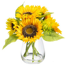30cm Faux Sunflower with Vase