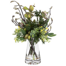 45cm Faux Gumnut Native Arrangement in Glass Vase