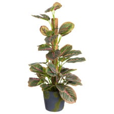 73cm Potted Faux Peacock Bush on Pole