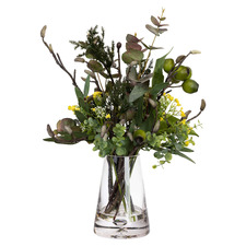 45cm Faux Gumnut Native Arrangement in Glass Vase