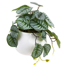 17cm Potted Faux Geranium Bush Plant