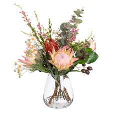 65cm Faux Protea Mixed Floral Arrangement with Vase