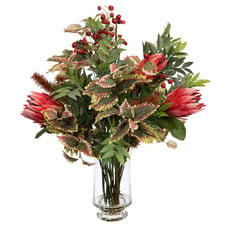 80cm Faux Protea Mixed Arrangement with Vase