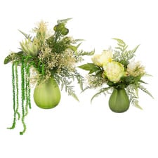 42cm Faux Peony & Protea Mixed Arrangement with Vase