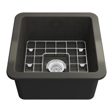 Cuisine Single Fireclay Kitchen Sink with Basket Waste