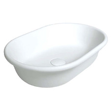 Blanche 530mm Gloss White Solid Surface Above Counter Basin