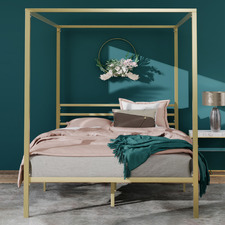 Gold Cytus Metal Canopy Bed Frame