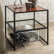 Moderno Zion Side Table with Storage Basket