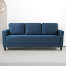 Blue Easton 3 Seater Upholstered Sofa