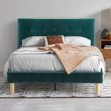 Green Kristian Velvet Double Bed
