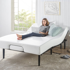 Black Jerson Adjustable Queen Bed Frame with Wired Remote