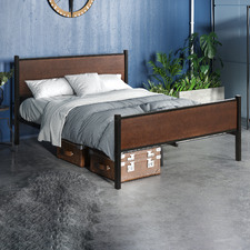 Andrade Metal & Bamboo Veneer Queen Bed